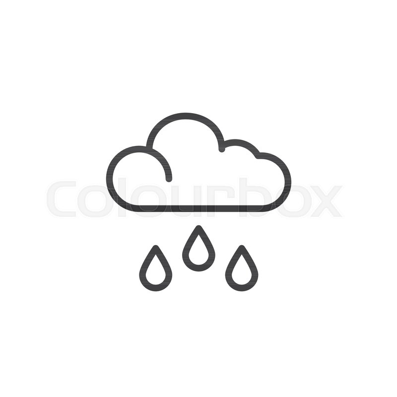 800x800 Cloud And Rain Outline Icon. Linear Style Sign For Mobile Concept