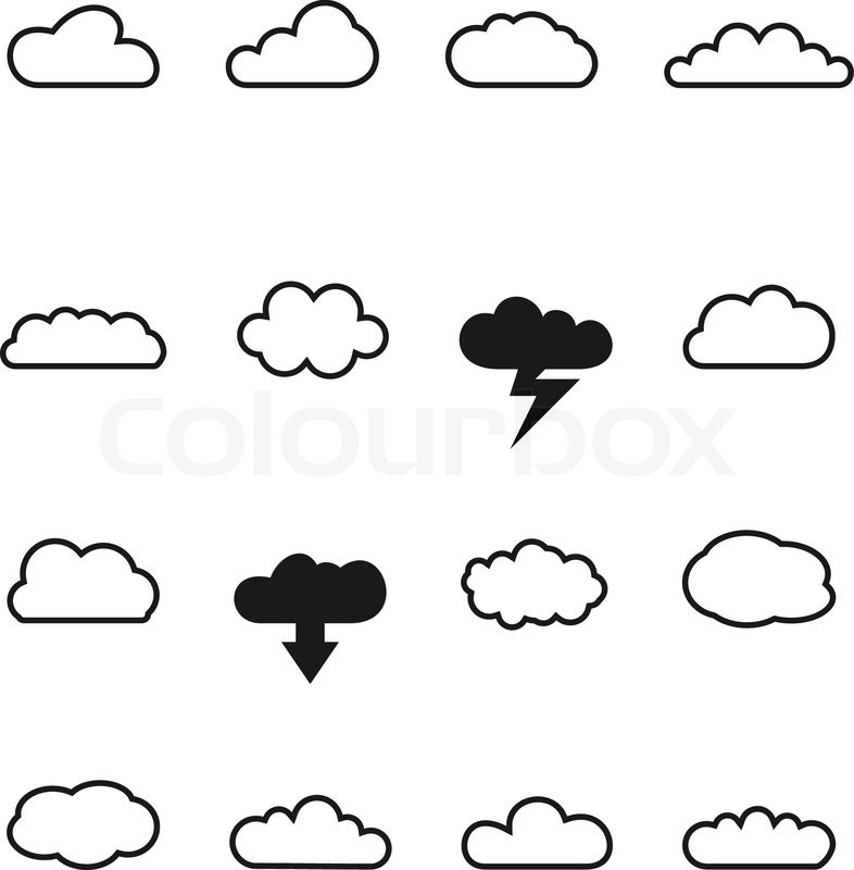 786x800 Cloud Icons For Cloud Computing For Web And App Stock Vector