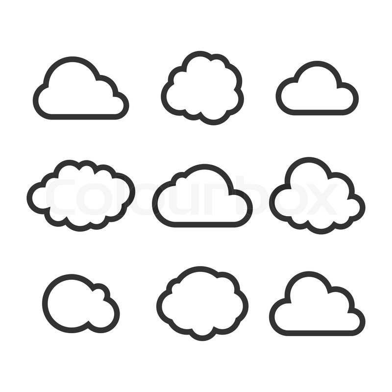 800x800 Cloud Icon Set. Vector Stock Vector Colourbox
