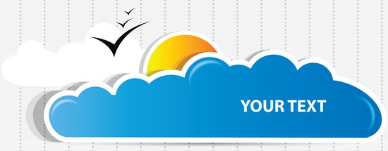 550x215 Cloud Speech Bubble Vectors