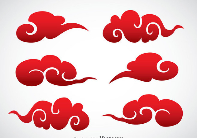 632x443 Red Chinese Clouds Vector Free Vector Download 351933 Cannypic
