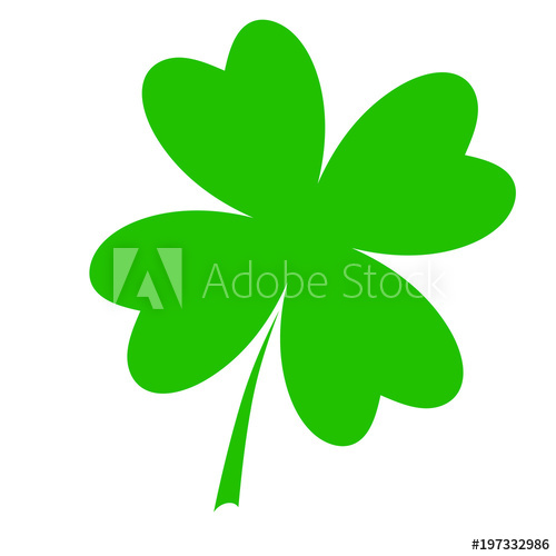500x500 Four Leaf Clover, Vector Illustration