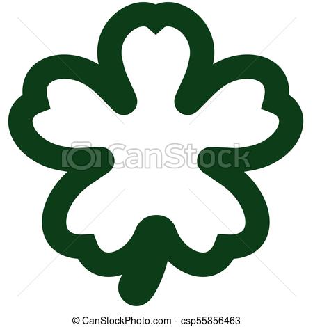 450x470 Five Leaf Clover. Isolated Five Leaf Clover. Vector Illustration