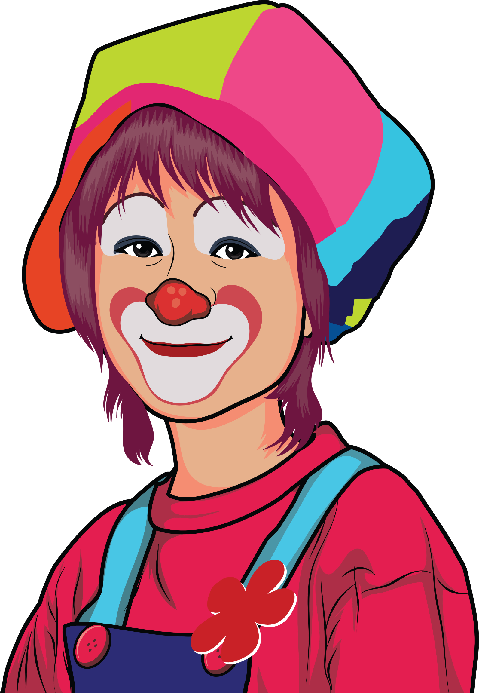 1594x2305 Clown Face Vector Clipart Image