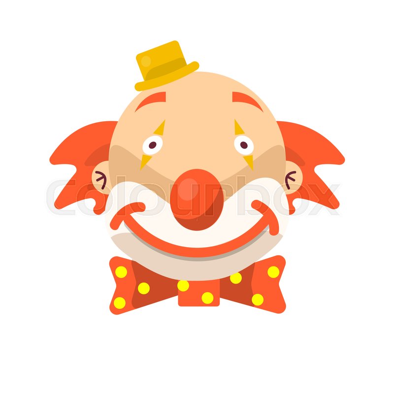 800x800 Clown Face Smile. Vector Isolated Icon Of Cartoon Circus Funny