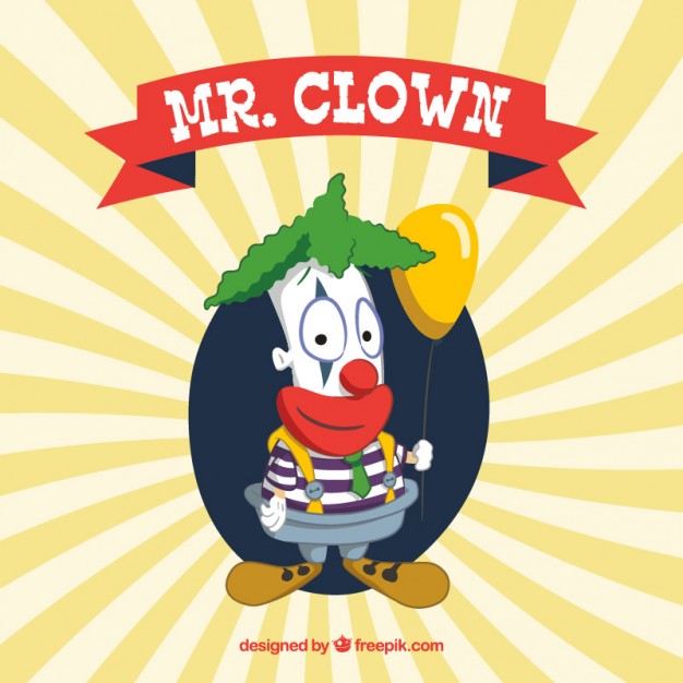 626x626 Funny Mr. Clown Vector Free Download