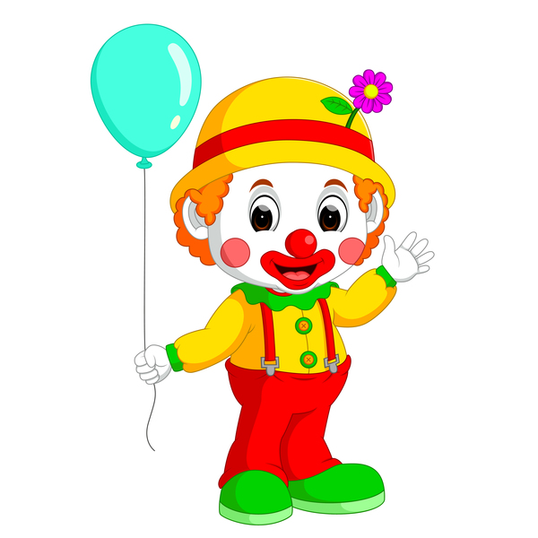 600x600 Circus Clown Illustration Vector Set 12 Free Download