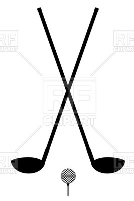 267x400 Golf Club And Ball Silhouette Isolated On A White Background