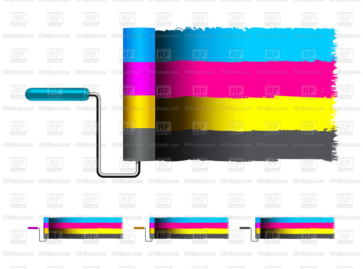 1200x889 Cmyk Concept With Brush Vector Image Vector Artwork Of