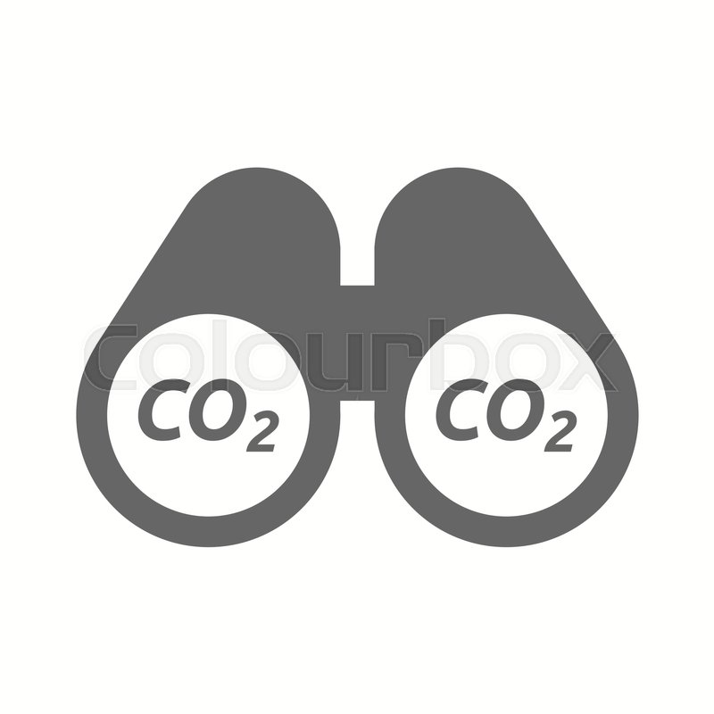 800x800 Illustration Of An Isolated Binoculars With The Text Co2 Stock