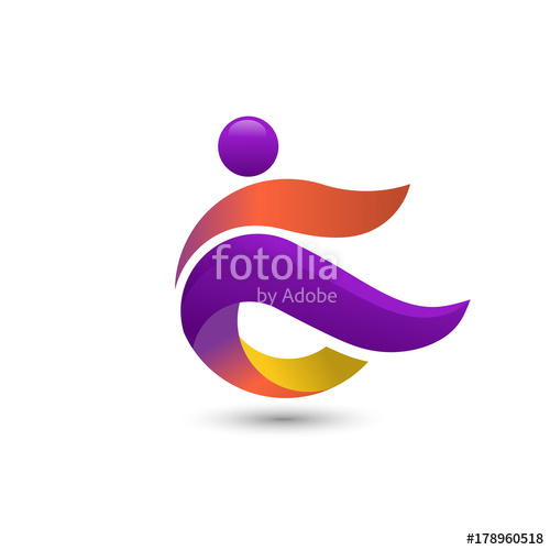 500x500 Simple Concept For Colorful People Logo. Abstract People Colorful