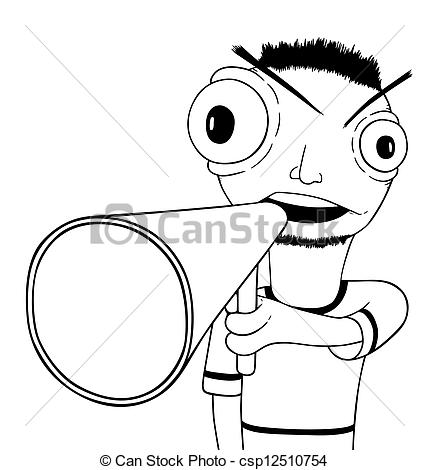 429x470 Angry Coach, Cartoon Vector Illustration Clipart Vector