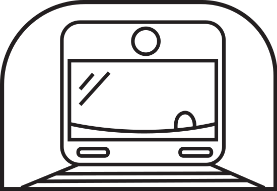 550x380 Train Coach Vector Icon Illustration