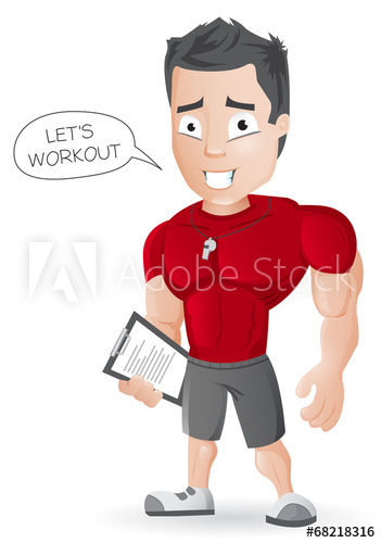 351x500 Cartoon Fitness Coach