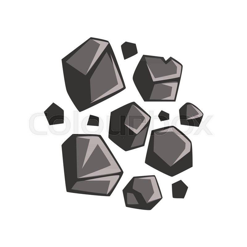 800x800 Cartoon Lumps Of Coal. Energy Resource, Mining And Quarrying