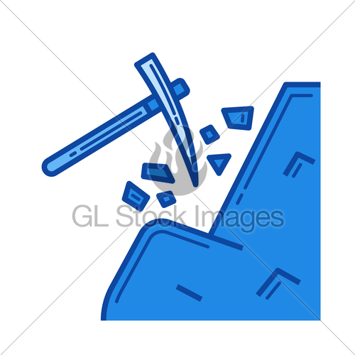 500x500 Coal Mining Line Icon. Gl Stock Images
