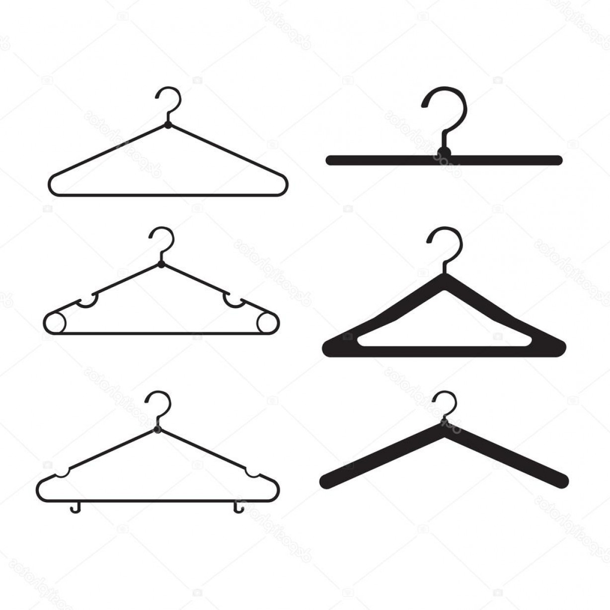 1228x1228 Stock Illustration Clothes Hanger Vector Icon Set Lazttweet