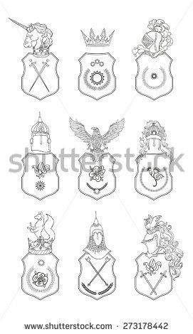 271x470 Vector Heraldry Emblem Collection. Coat Of Arms Template.