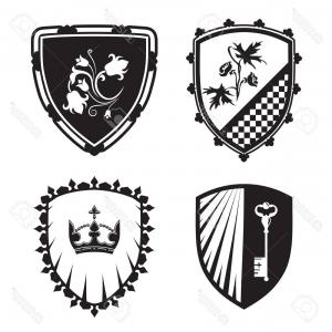 300x300 Photostock Vector Coat Of Arms Shield Silhouettes With Crown Key