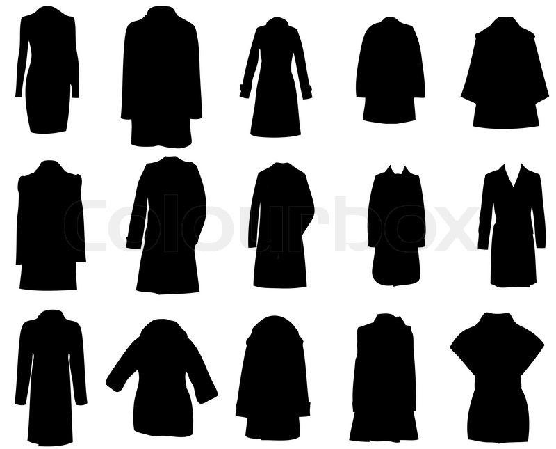 800x645 Silhouette Coats Vector Illustration Eps10 Stock Vector Colourbox