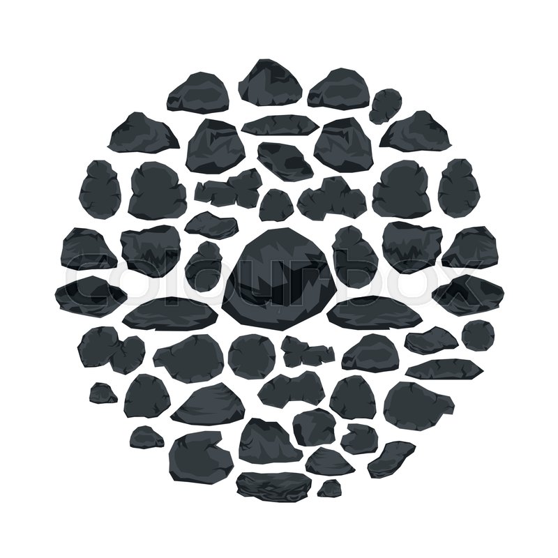 800x800 Stone Flat Icons Set Vector Illustration For Design And Web