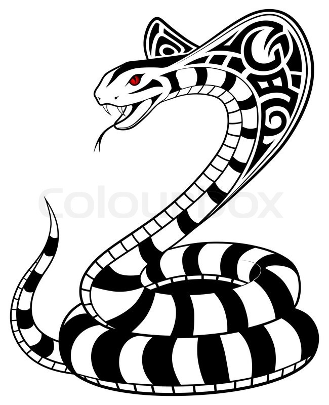 650x800 Snake, Cobra In The Form Of A Tribal Tattoo Stock Vector Colourbox