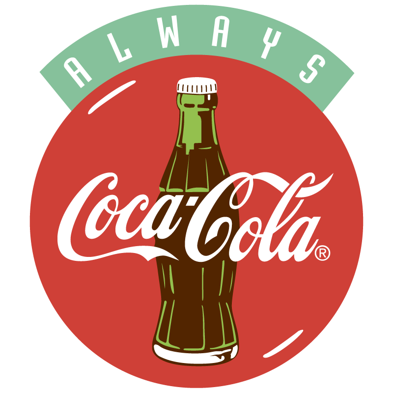 800x800 Coca Cola Always Bottle Logo Vector Free Vector Silhouette