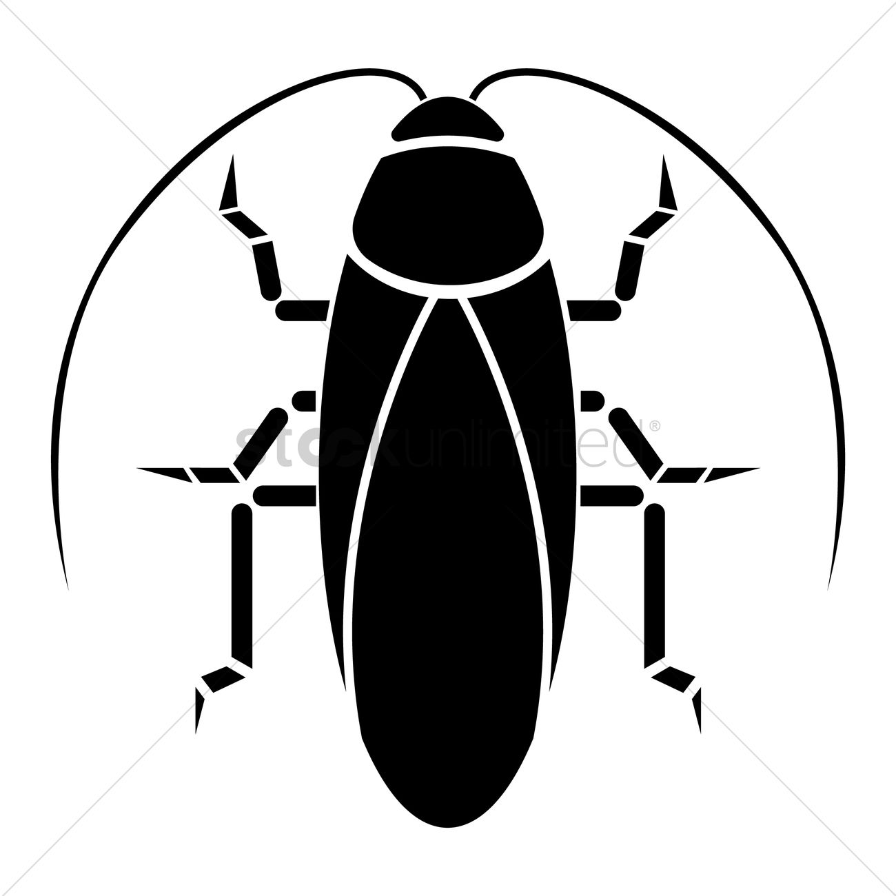 1300x1300 Silhouette Of Cockroach Vector Image