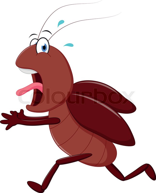 646x800 Vector Illustration Of Scary Cockroach Running Cartoon Stock