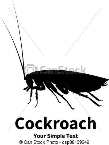 353x470 Vector Illustration Of A Silhouette Of A Cockroach Isolated On