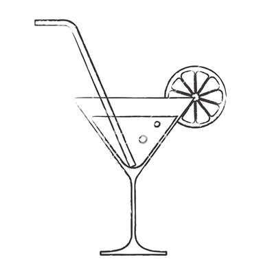 380x400 Cocktail Glass Vector Cocktails For Signage