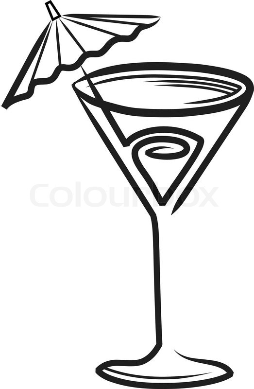 523x800 Cocktail Glass With Umbrella Clipart Stock Vector Colourbox