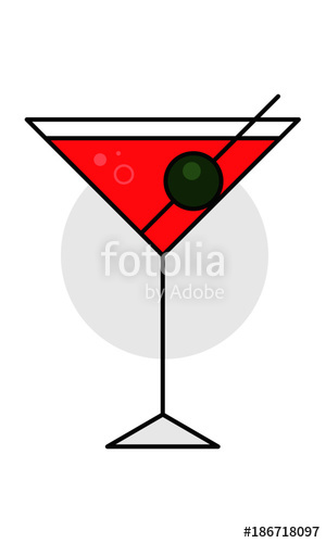 300x500 Martini Glass Vector Illustration. Cocktail Glass Icon. Stock