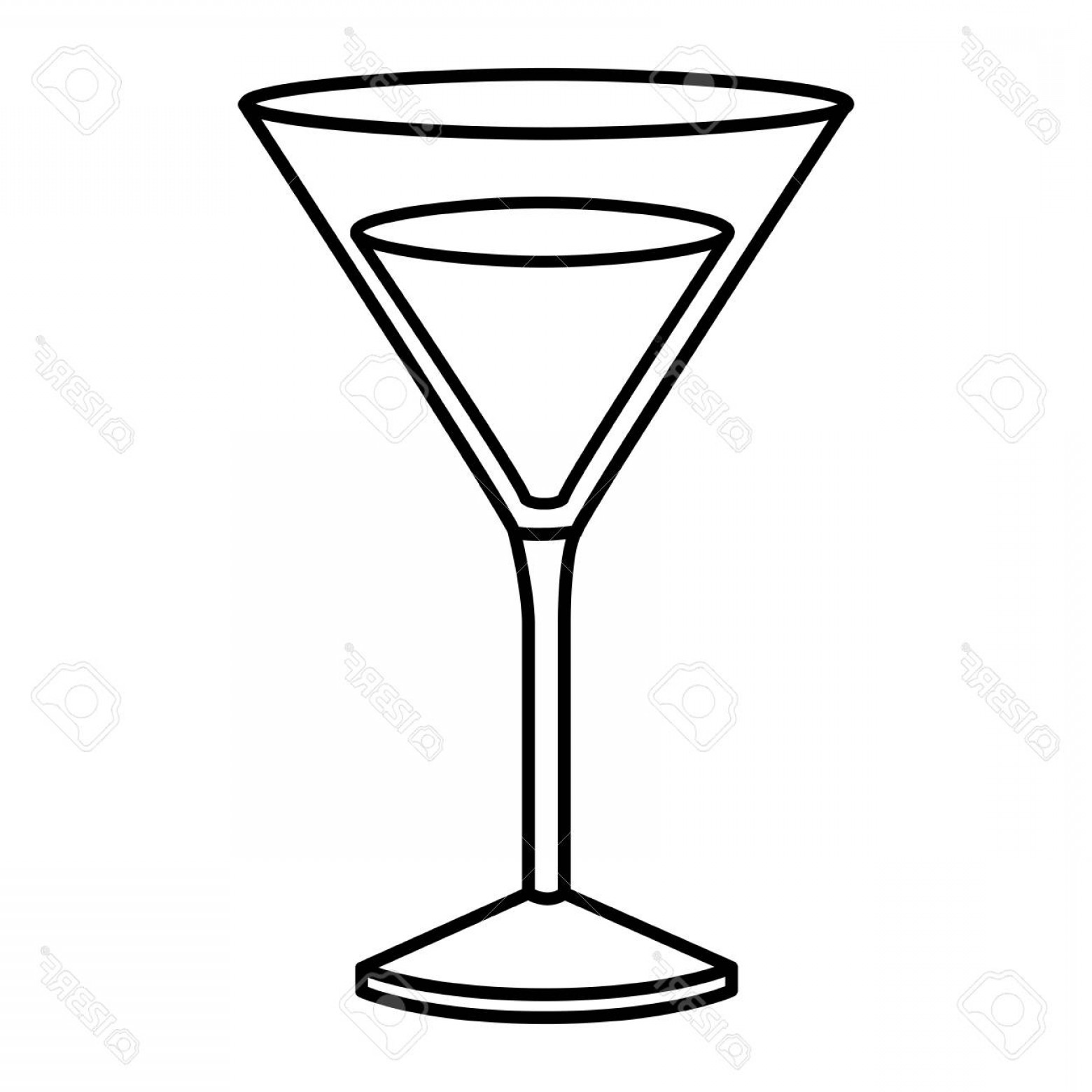 1560x1560 Photostock Vector Monochrome Silhouette Of Drink Cocktail Glass