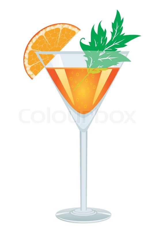 548x800 A Glass Of Orange Cocktail Vector Illustration Stock Vector