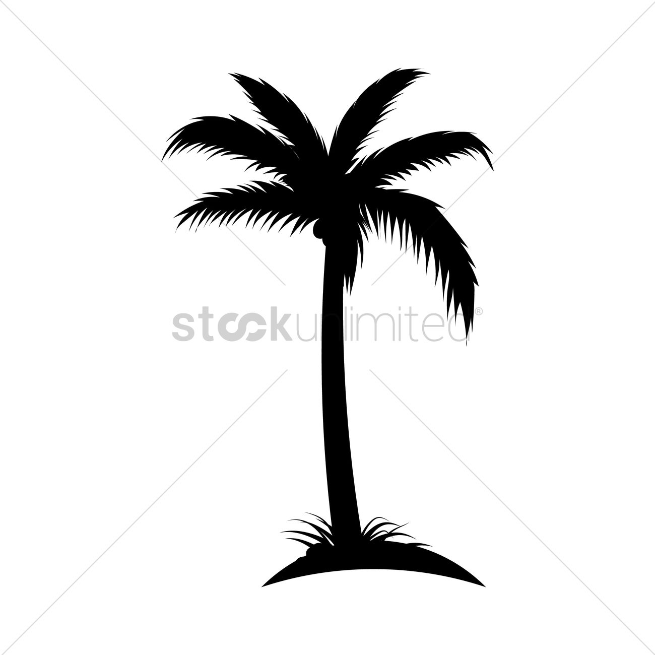 1300x1300 Silhouette Of Coconut Tree Vector Image