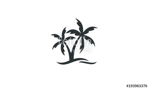 500x300 Black Coconut Tree Vector Stock Image And Royalty Free Vector