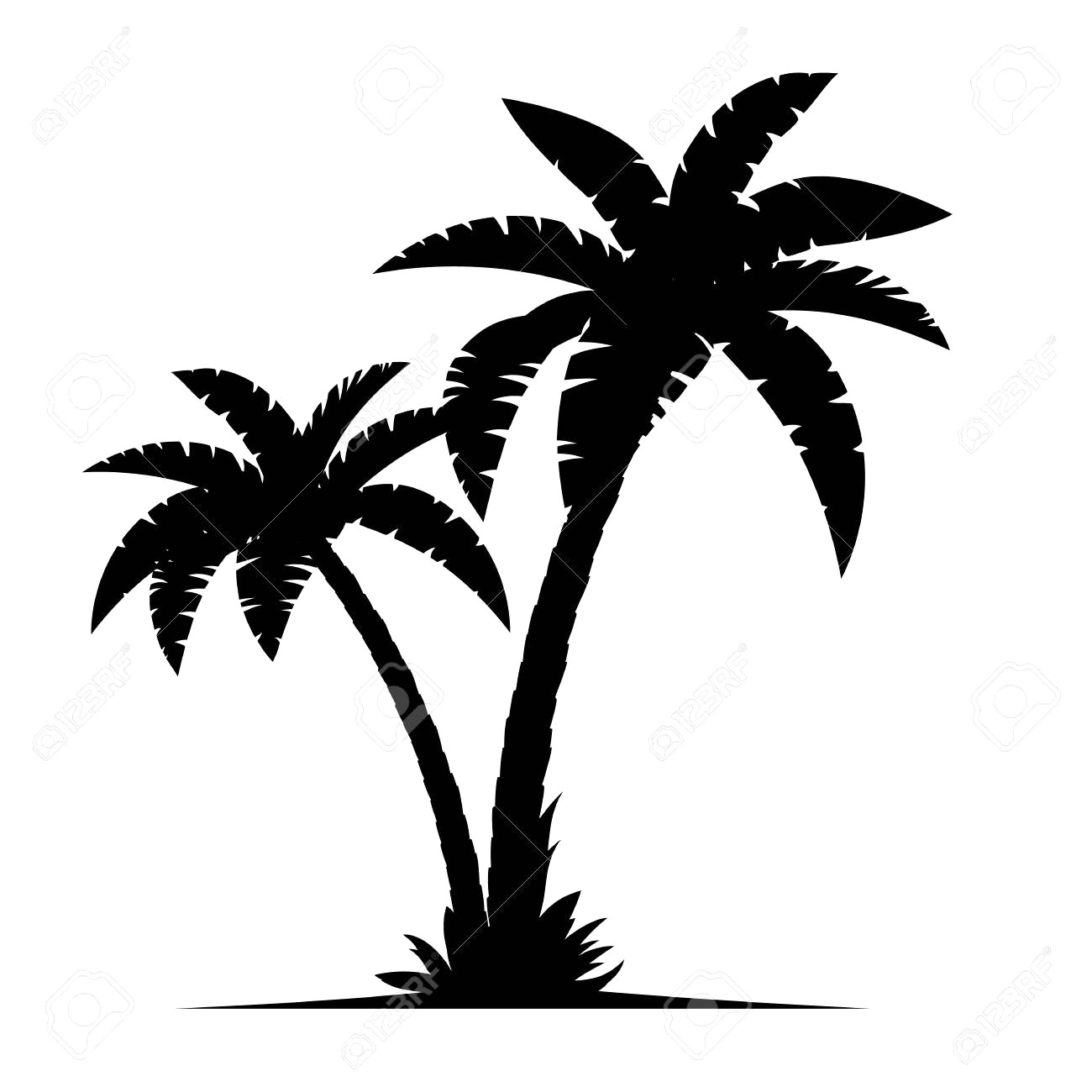 1300x1300 82027907 Tropical Palm Trees Silhouettes Isolated On White
