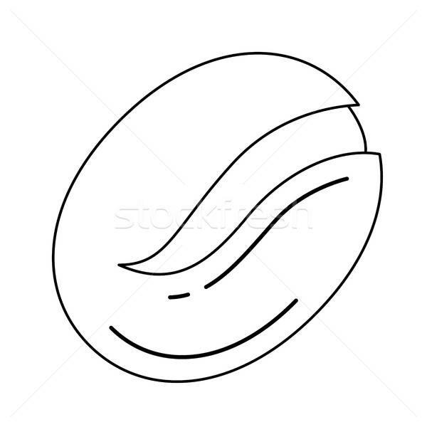 600x600 Coffee Bean Vector Line Icon. Vector Illustration Andrei