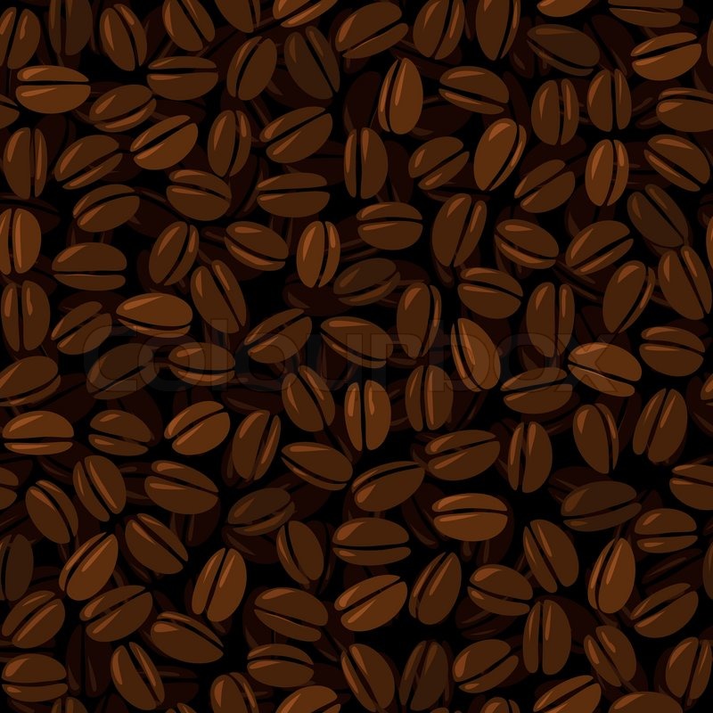 800x800 Coffee Beans Seamless Background Stock Vector Colourbox