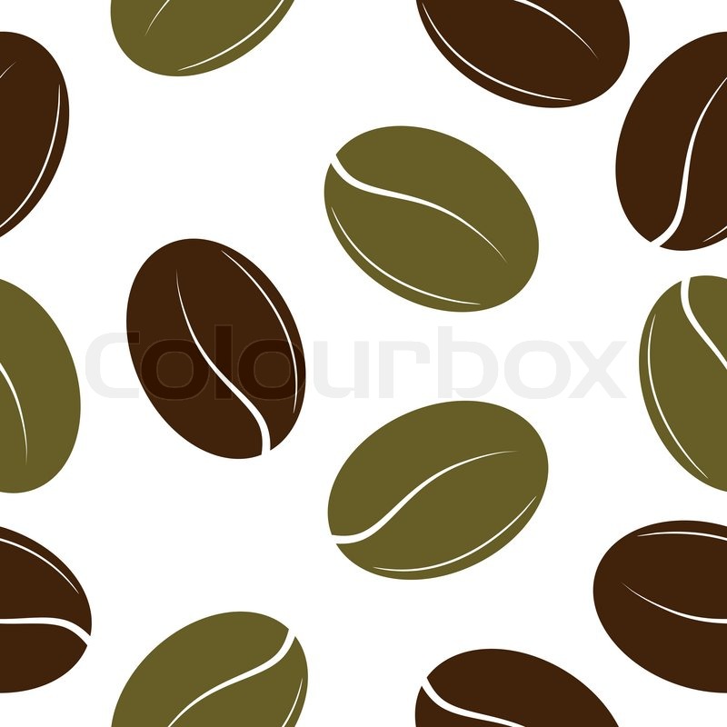 800x800 Black And Green Coffee Beans Seamless Texture Vector Stock