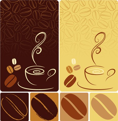 380x389 Elements Of Coffee With Coffee Beans Vector My Free Photoshop