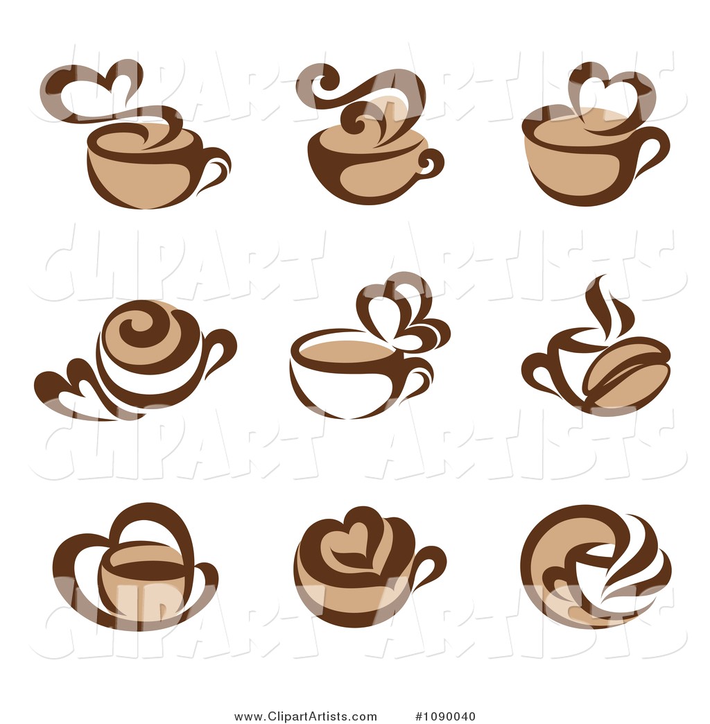 1024x1044 Vector Clipart Coffee Cup And Heart Steam Icons By Elena 1090040