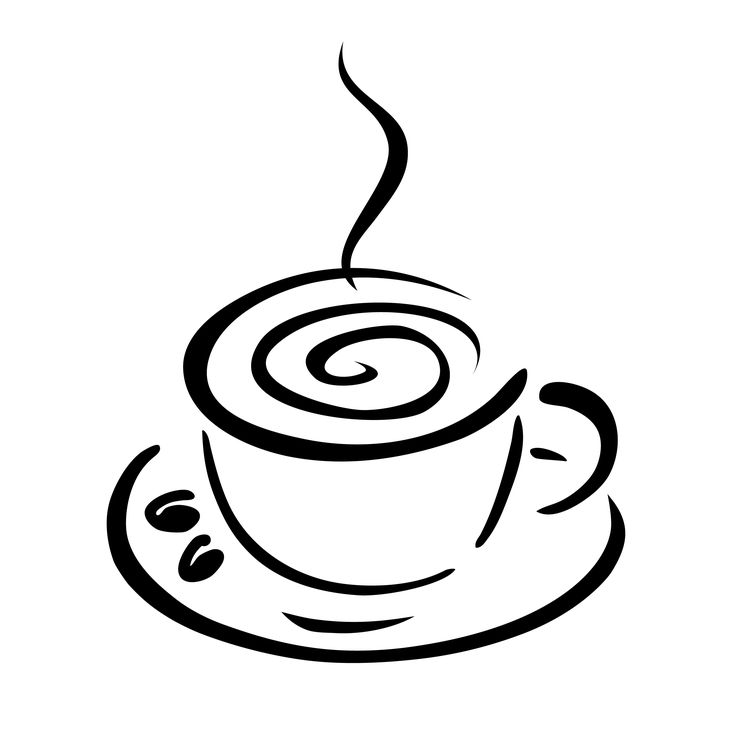 736x736 Coffee Cup Black And White Clipart