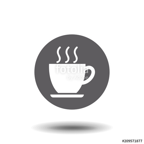 500x500 Coffee Cup Icon Flat Style. Cup Vector. Mug Isolated Icon. Stock