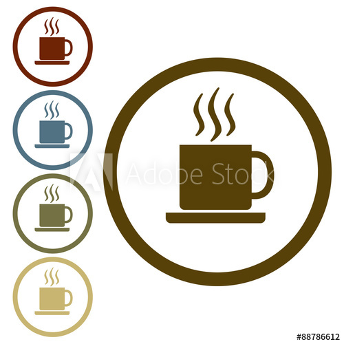 500x500 Coffee Cup Icon Or Sign. Vector Illustration.