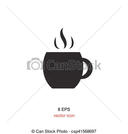 450x470 Simple Coffee Cup Icon Isolated On White Background.