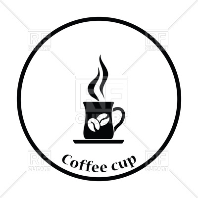 400x400 Thin Circle Design Of Coffee Cup Icon Vector Image Vector