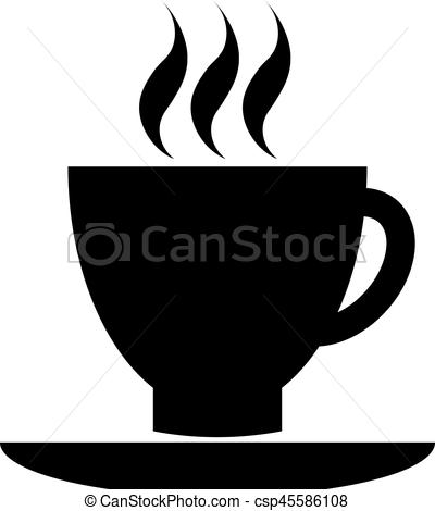 400x470 Black Coffee Cup Icon. Cup Of Coffee Tea Hot Drink Black Vector