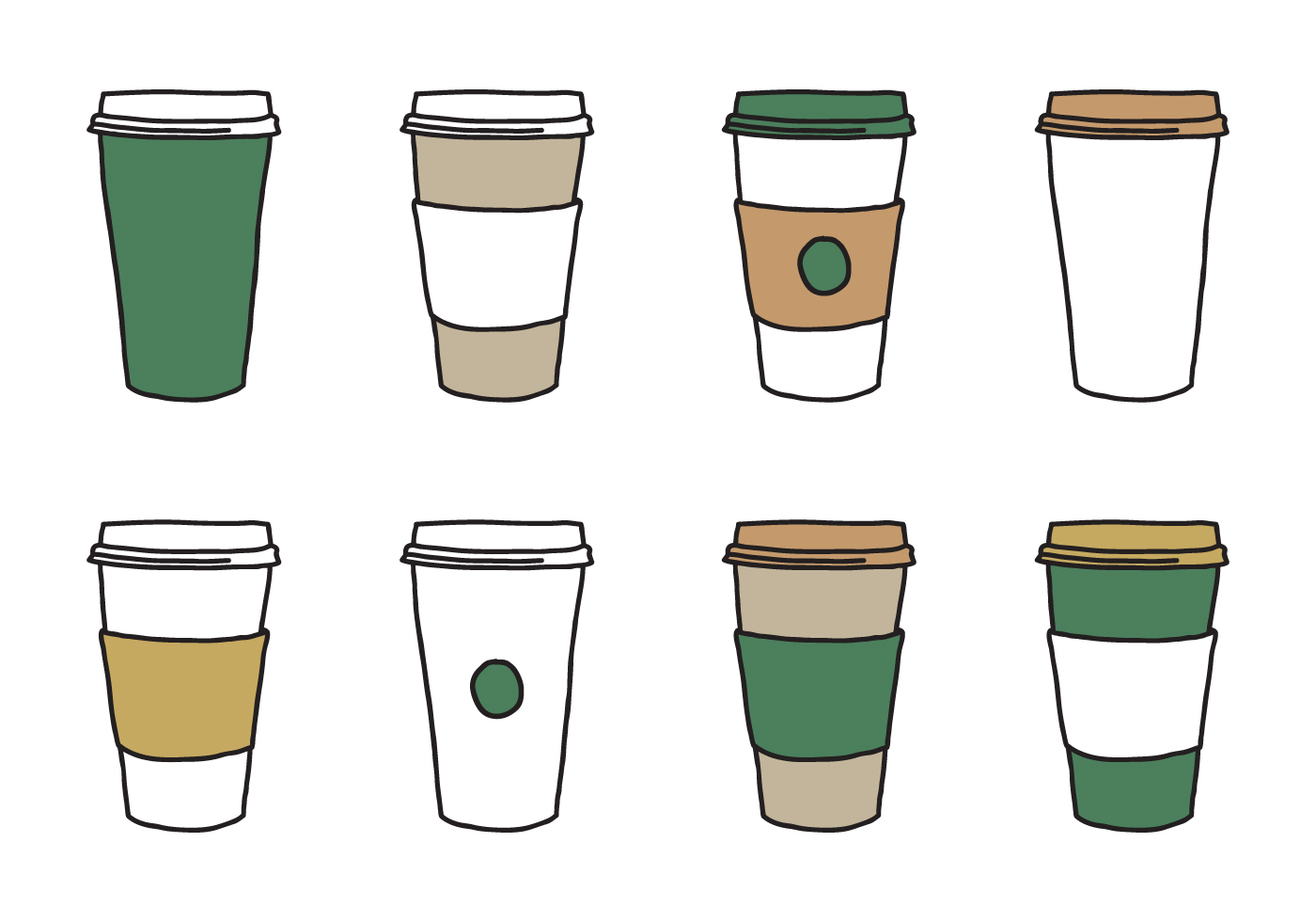1400x980 Coffee Sleeve Cup Vectors